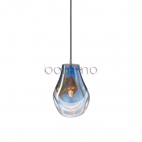 soap pendant small blue / brushed silver
